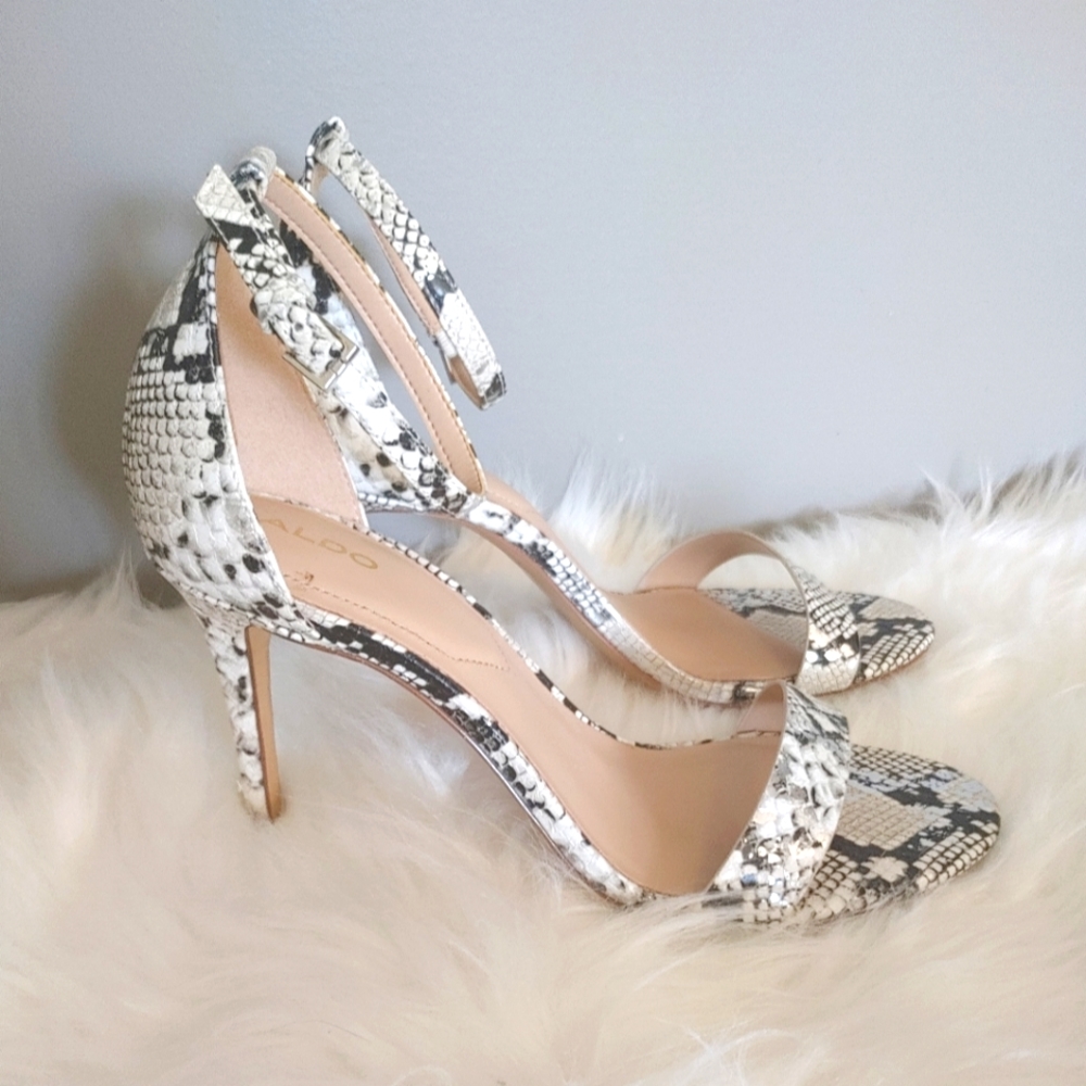 ⚡SALE Stunning Aldo Snakeskin High-Heeled Sandals ~ Size 8.5